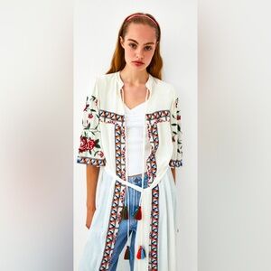 Embroidered Long Floral Kimono/tunic
